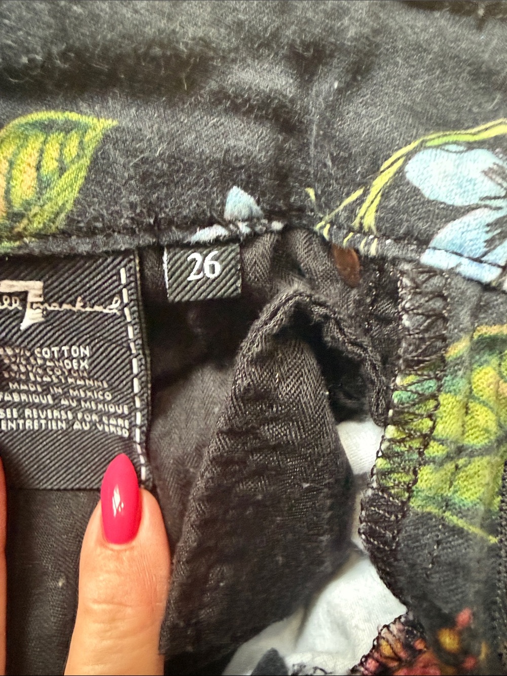 7 for mankind Jeans with Multicolor Floral Print - Picture 3 of 3